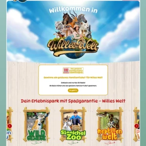 Startseite 2 Webseite von StrausMedien für unseren Kunden Willes Welt in Müncheberg